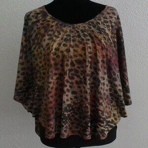 Cheetah Print Butterfly Sleeve Top